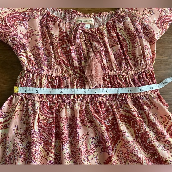 B•O•G Collective Paisley Floral Midi-Maxi Dress with Slit. Size Small Pink Red - Picture 7 of 10